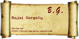 Bajai Gergely névjegykártya